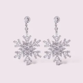 Snowflake AAA Cubic Zirconia Bridal Earrings, Wedding Earrings