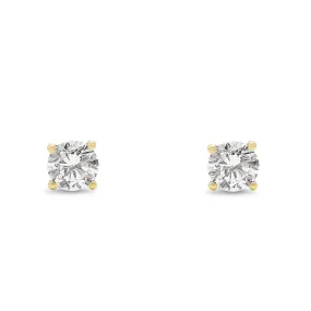 Solitaire Round Brilliant Cut Diamond Earstuds