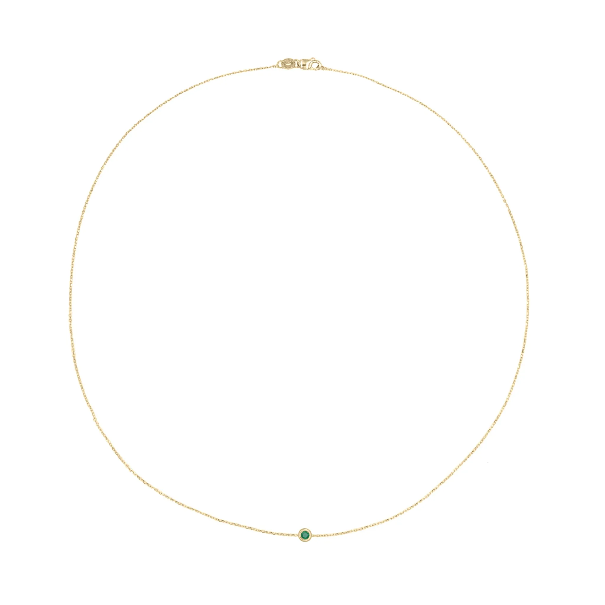 Solo Birthstone Necklace, 14k Gold