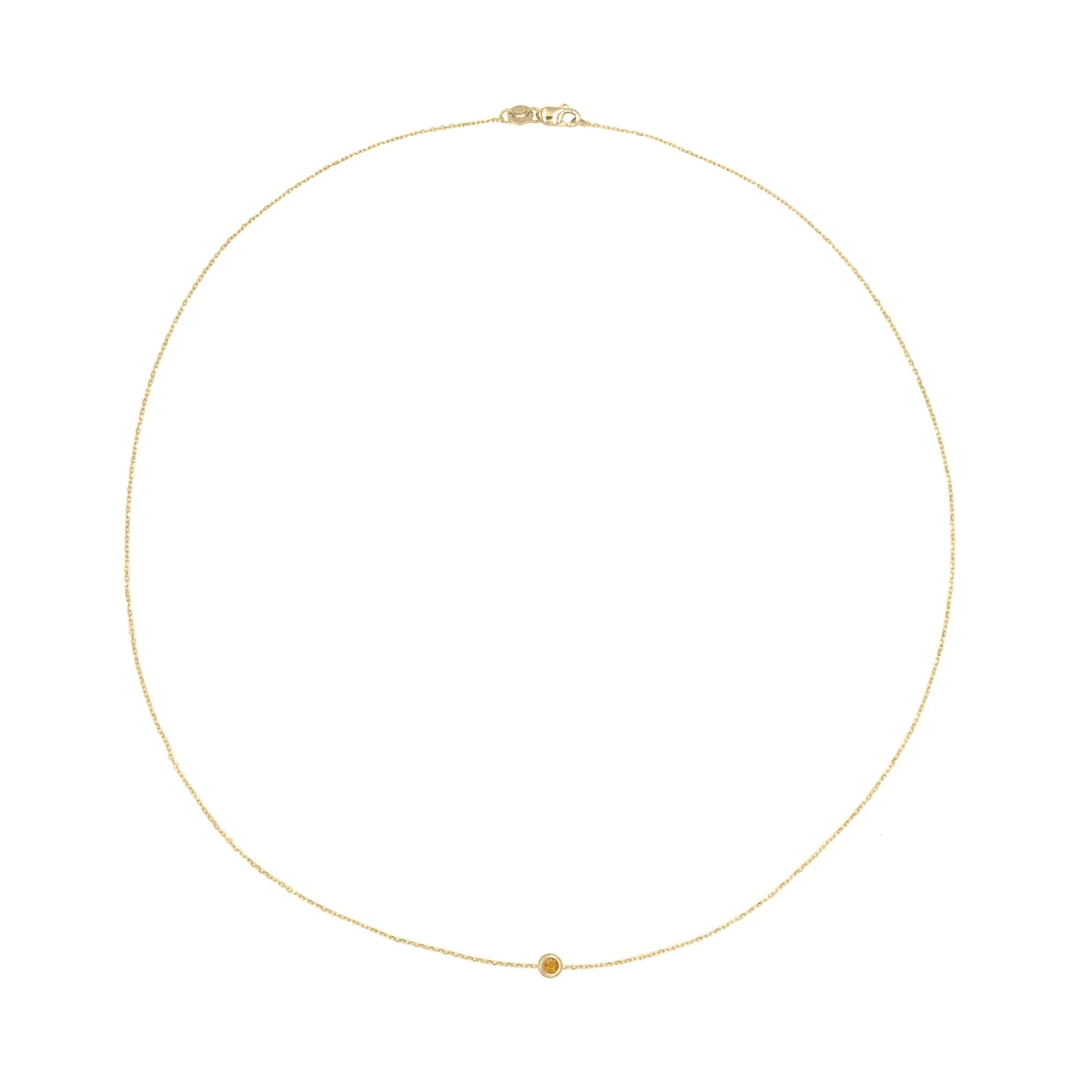 Solo Birthstone Necklace, 14k Gold