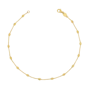 Spaced Mooncut Bead Anklet