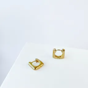 Square Huggie Earrings | Gold