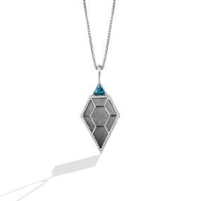 Star Wars™ Fine Jewelry THE STAR DESTROYER WOMEN'S PENDANT 1/6 CT.TW. White Diamonds London Blue Topaz Silver