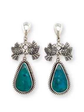 Sterling Silver & Chrysocolla Love Doves Earrings