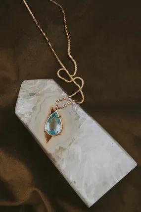 Teardrop Necklace - Aquamarine