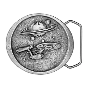 The Final Frontier Spaceship Pewter Belt Buckle