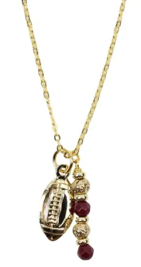 The Touchdown Necklace - Garnet   Gold