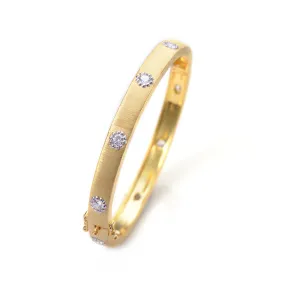 Thin CZ Brush Sting Bangle