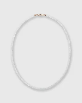 Tiny Beaded 14K Gold Necklace in Light Aquamarine