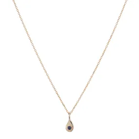 Twisted Teardrop Sapphire Necklace (ready to ship option)*