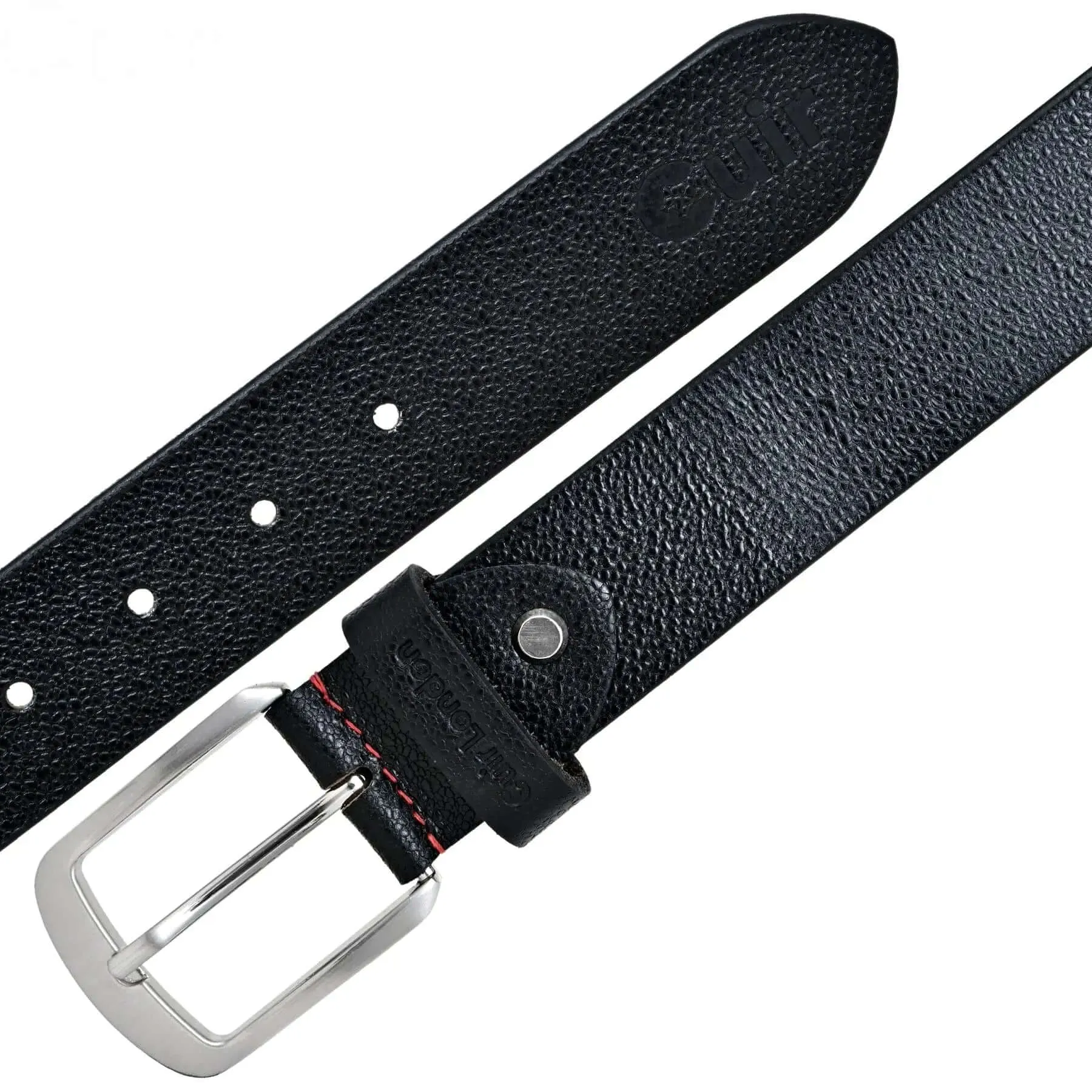 Versatile Black Casual Leather Belt for Men: Sizes 30" to 46"