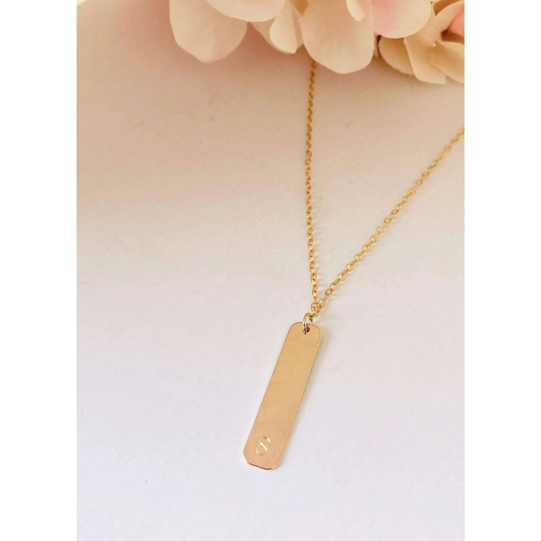 Vertical Initial Bar Necklace