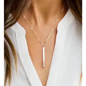 Vertical Initial Bar Necklace