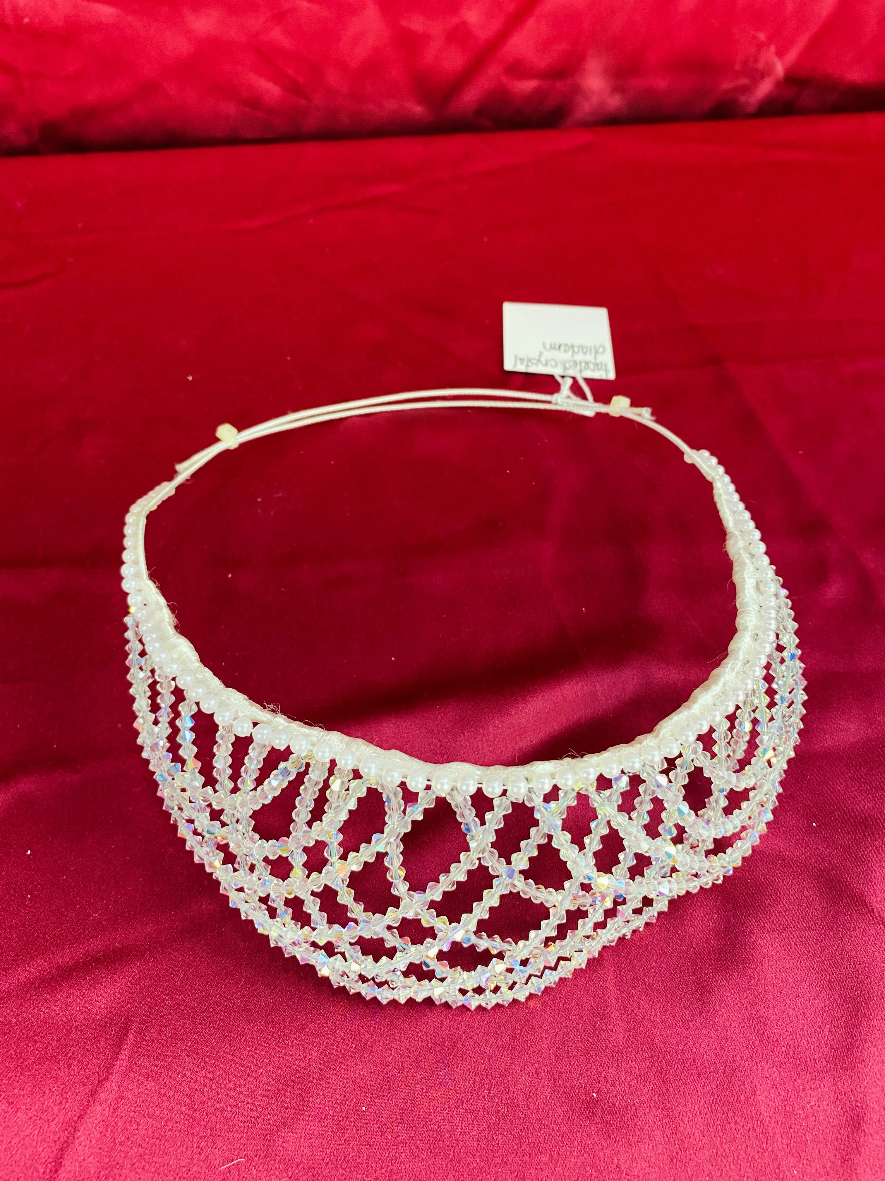 Vintage 80s/90s Crystal and Pearl Bridal Diadem