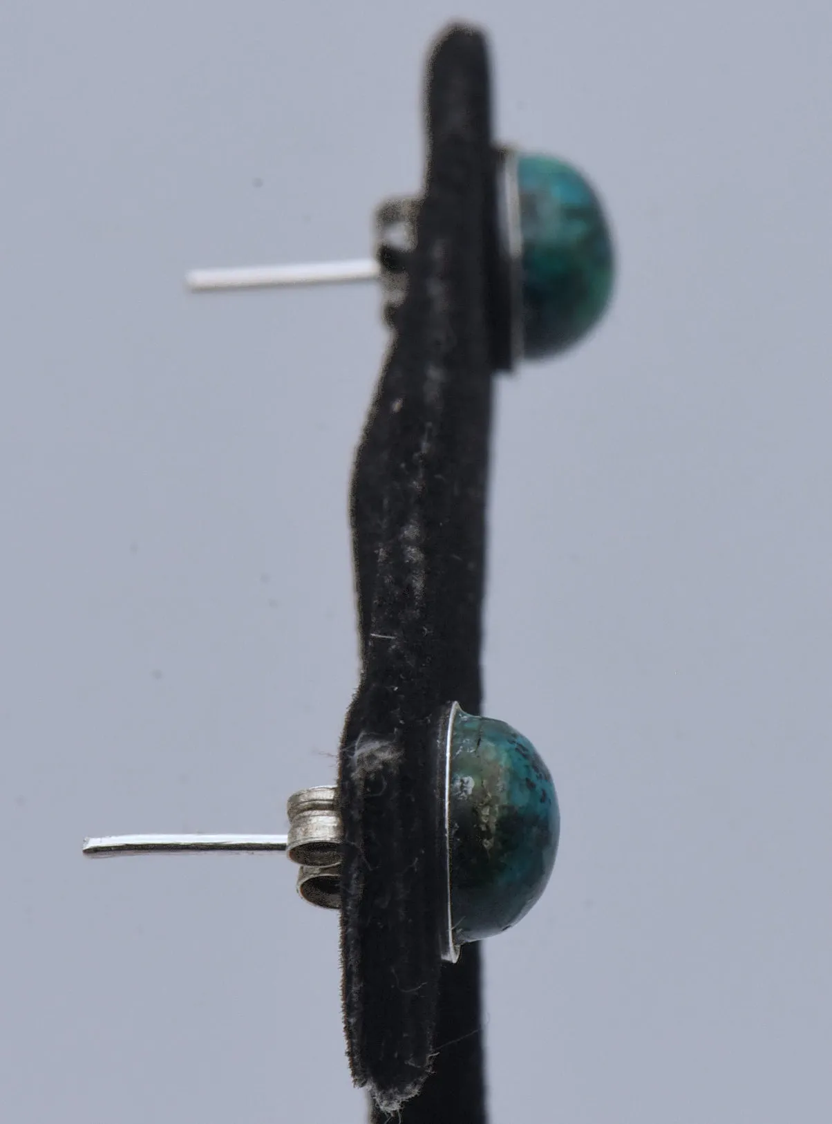 Vintage Chrysocolla Sterling Silver Stud Earrings