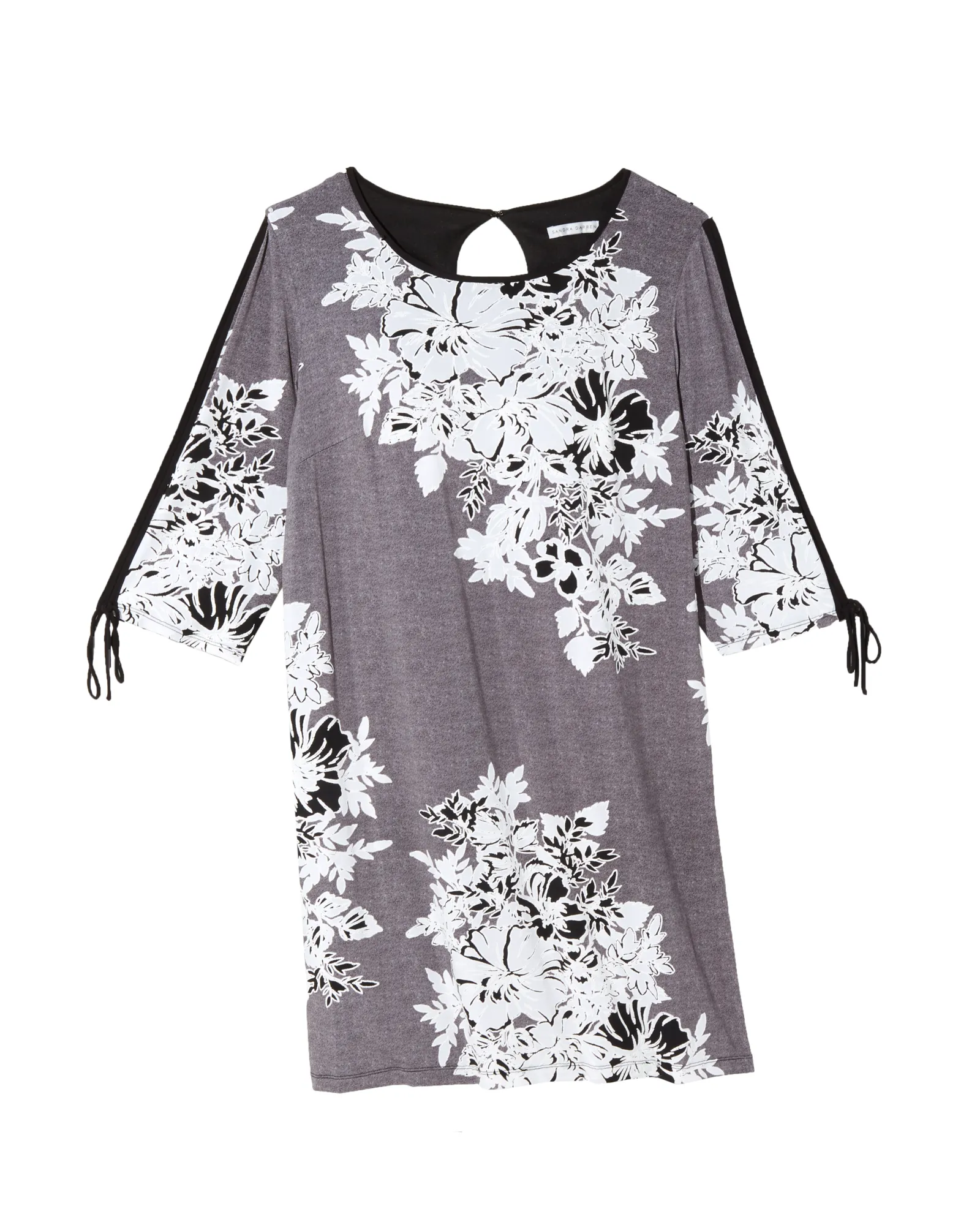 Wayne Puff Print Shift Dress | Light Grey / White