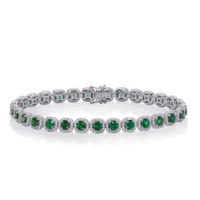 White Gold Emerald & Diamond Bracelet