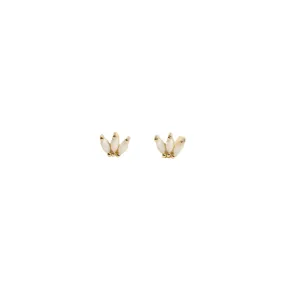 White Opal Crown Studs