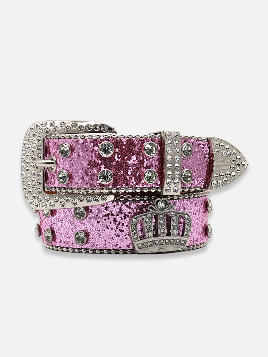 Y2K Crown Rhinestone Belt