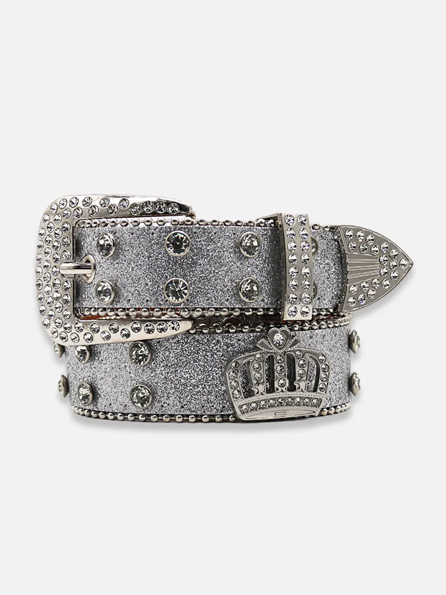 Y2K Crown Rhinestone Belt