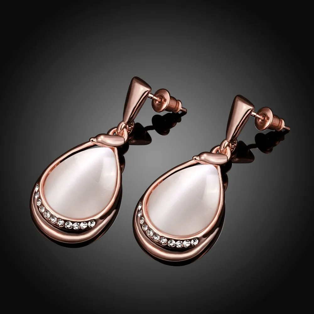 Yellow Chimes High Grade Austrian Crystal 18K Rose Gold Plated Designer Earrings for Girls and Women