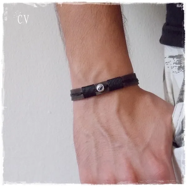 Yin & Yang Leather Bracelet