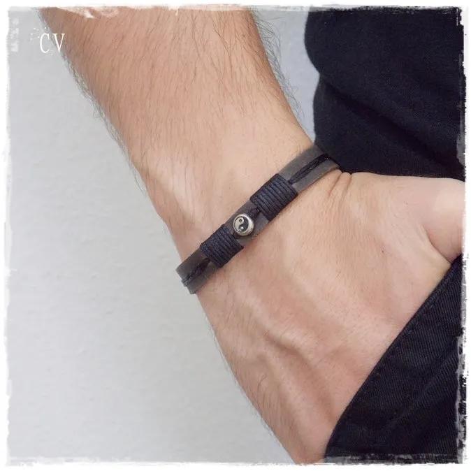 Yin & Yang Leather Bracelet