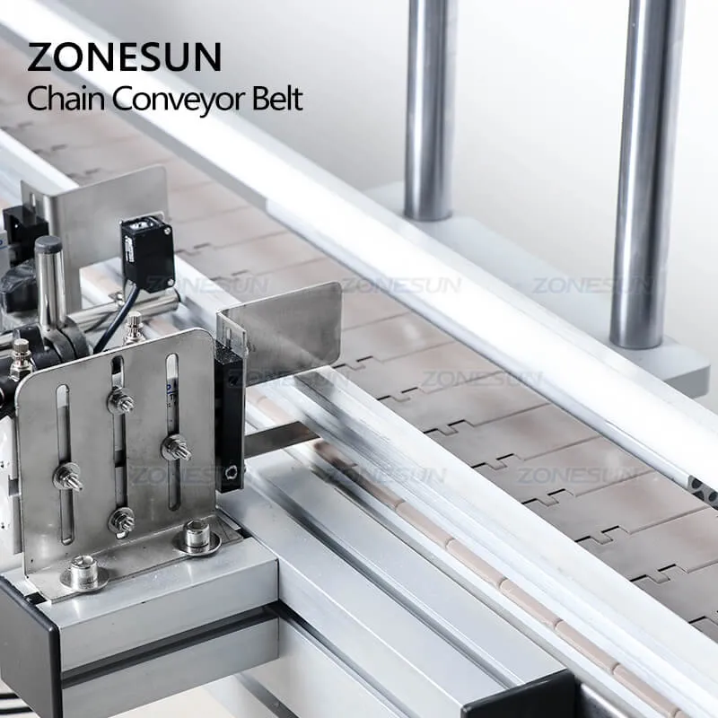 ZS-CB100P Automation Chain Flat Conveying Machine Conveyor Belt For Filling Machine Production System